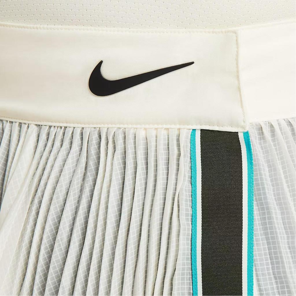 Nike Court Slam Fashion Versatile Comfortable Soft Casual Long Skirt Women Skirts Light-Ivory Black HF6443-110