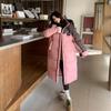 Winter Korean Version Loose Thickened Splicing Long Cotton Clothes Women's Over the Knee 2025 New Hooded Women's Cotton Jacket Winter