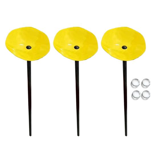 3 Pcs Bee Drinking Cup Butterfly Water Feeder with Glass Beads Bee Water Station with Stake for Garden Pollinators Yard Decor