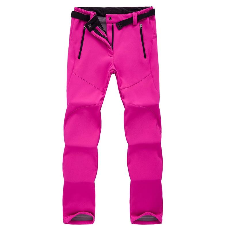 Ski Outdoor Hiking Pants Women Warm Fleece Padded Windproof Waterproof Trousers