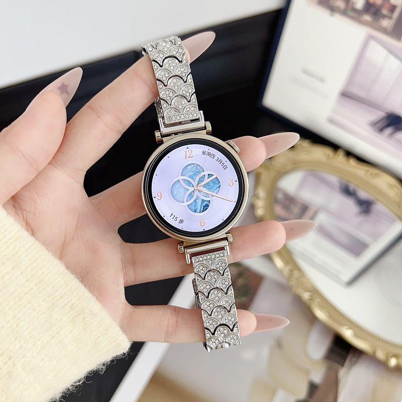 

Diamond Metal Strap for Huawei Watch GT6 41mm Gt5 41mm Band Bling Jewelry Wristband Bracelet for Huawei Gt5pro 42mm Metal Correa Huawei GT6 41mm срібний