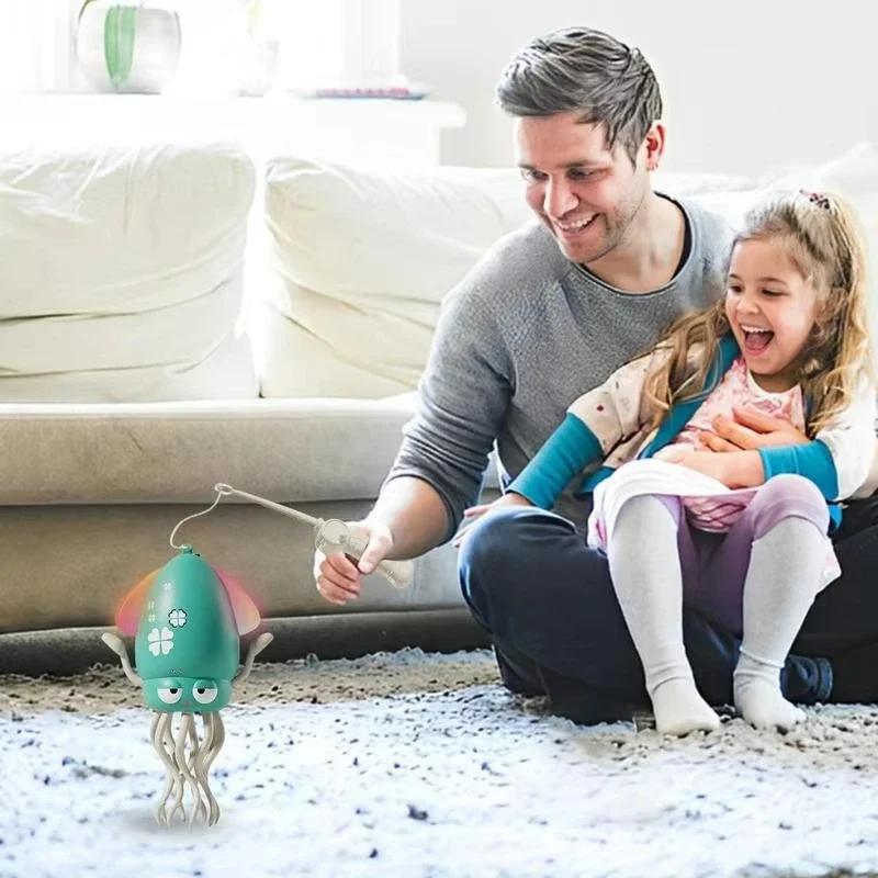 Interactive Dancing Octopus Toy With Music Electric Squid Automatic Obstacle Avoidance Crawling Sensor Toy For Children