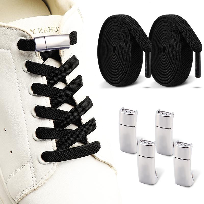 Lacci magnetici per sneakers senza nodo, lacci elastici per scarpe per adulti e bambini, lacci elastici senza nodo, accessori per scarpe, 1 paio/2 paia