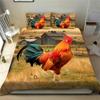 Farm 3D chicken Duvet Cover Rooster Goose Duck for Kid Teen women men gifts Farmhouse Animals for bedroom decorations Queen king