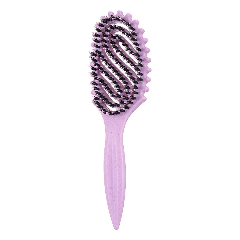 Hollow Massage Bounce Comb with Boar Bristles for Fluffy Curly Styling