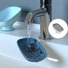 Stilvolle Seifenschale mit Saugnapf, Designs mit Wasserablauf, Badezimmer-Organizer, Platzsparende Kunststoffablage