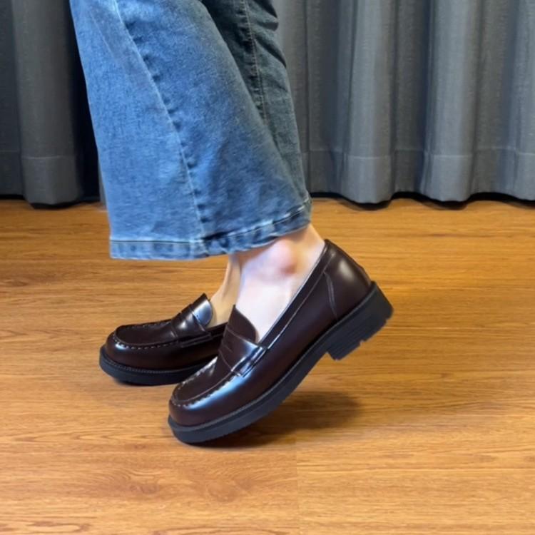 

Uniform shoes small leather shoes thick heel thick sole summer soft sole JK black single shoes women s shoes 40 коричневый