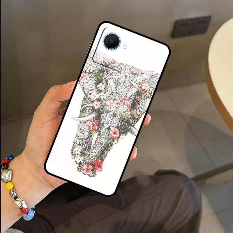 Elephant Mandala Aztec Case For Realme C63 C61 C55 C51 C53 C25 C65 C67 C71 C75 GT6 GT7 Pro 11 12 13 14 15 Pro Plus