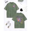 Purple Plush One-Eyed Monster Prints Washed T-Shirts Women Cotton Oversized Tops Comfortable T Shirt Summer Woman Clothes