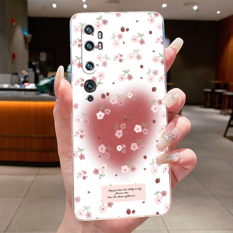 Phone Case For Xiaomi Mi cc9 Pro/Mi Note 10/Mi Note 10 Pro Butterfly Bow Protective Casing Transparent Soft Silicone TPU Cover