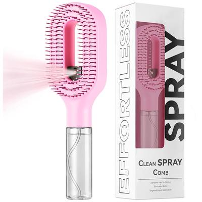 BEPAN Spray Styling Comb 2 In 1 Portable Hair Brush with Water Spray Anti-static Detangling Brush Wet & Dry Dual Use Hair Styling Tool