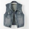 Hong Kong Style Retro Slimming Sleeveless Women's Vest - European & Korean Inspiration for Petite Spring/Autumn Wear