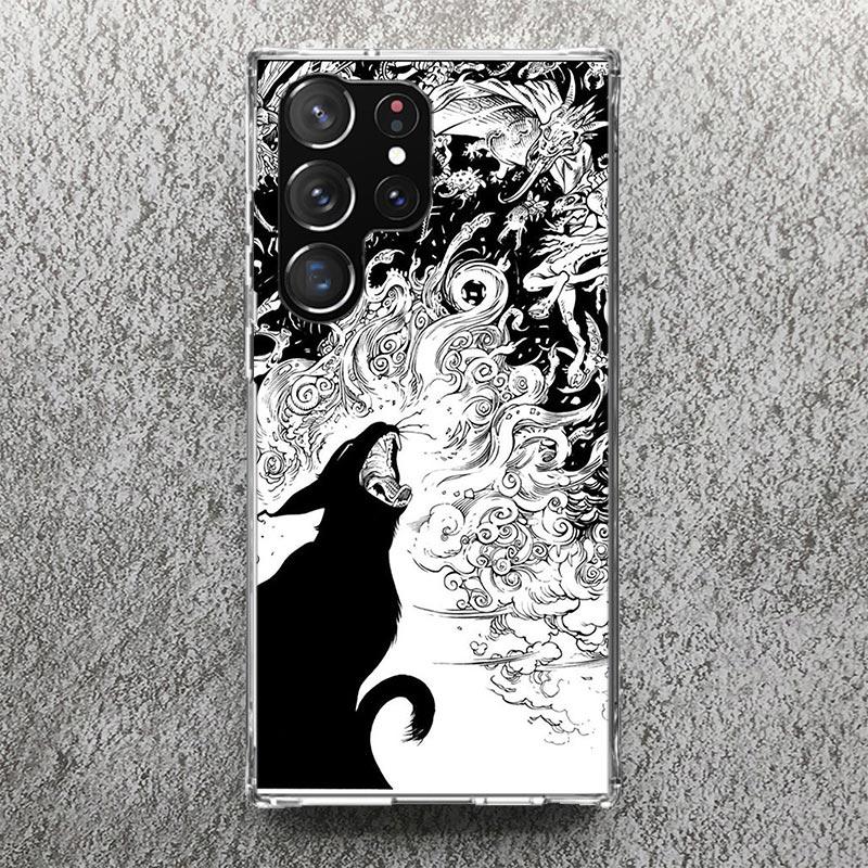 Witch And Cat Colorful Cute Phone Case For Samsung Galaxy S25 S24 S23 Ultra S22 Plus S21 S20 FE S10 + S25Ultra S24U Soft Cover S