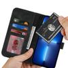 Wallet Case for iPhone 13 Pro Max/12 Pro Max Double Folded Edge Skin Touch PU Leather Flip Phone Cover