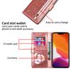Zipper Flip Wallet Glitter Leather Case for iPhone 16 15 14 13 12 11 Pro Max XS XR 8 7 Plus SE 16E Mini Bling Stand Phone Cover