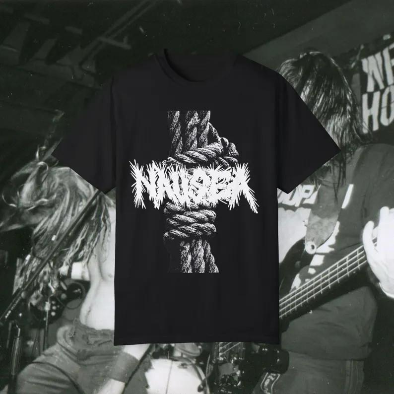 2Sided Nausea T Shirt Crust Punk Vintage Excruciating Terror Gloom Wormrot Crow Unisex T-Shirt XL