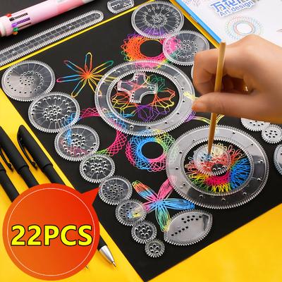 22/4/1PC Spirograph Righello Disegno Scratch Painting Giocattoli Ingranaggi ad Incastro Ruote Pittura Disegno Accessori Giocattolo Educativo