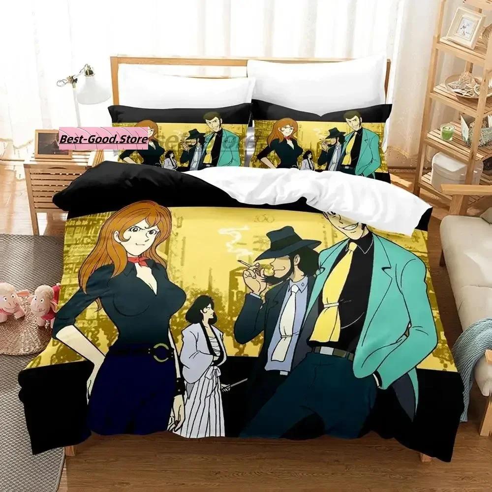 Lupin the 3rd Beding Set Single Twin Ful Quen King-Sized Dimensionsd Dimensions Bed Linen Set Aldult Kid Bedrom Duvetcover Sets 3D Print Anime
