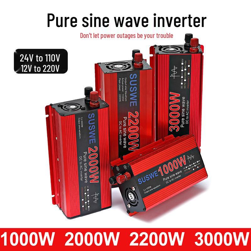 Pure Sine Wave Inverter 12V/24V To 220V for Cars and Trucks with Digital Display