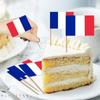 50pcs French Flag Toothpick Flag Cocktail Party Pick Paper Cake Tag