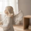 4 Pieces Ceramic Angel Figurine Cute Angel Figurine Cherub Sculpture Gift Home Decor Creative for Girls, Shelf Display
