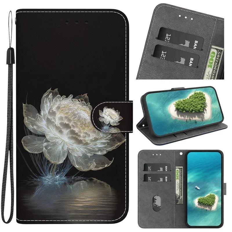 New Painted Case for Xiaomi Poco M6 X6 C65 Pro Wallet Case Xiomi Mi PocoM6 PocoX6 Pro PocoC65 Cartoon Flower Leather Book Cover