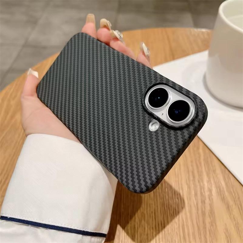 Luxury Carbon Fiber Kevlar Pattern For Magsafe Magnetic Case For iPhone 17 Air 16 15 14 Plus 13 12 Pro Max Shockproof Cover