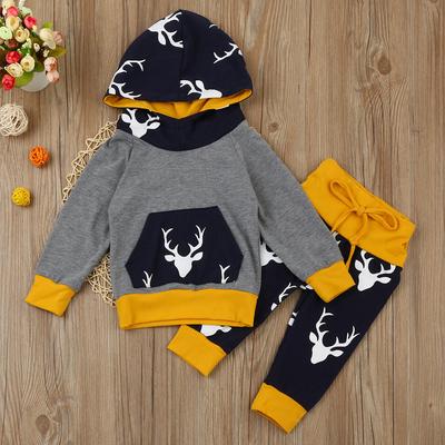 Bébé Enfant Garçon Fille Cartoon Combi Sweat Tops Pant Outfit Vêtements