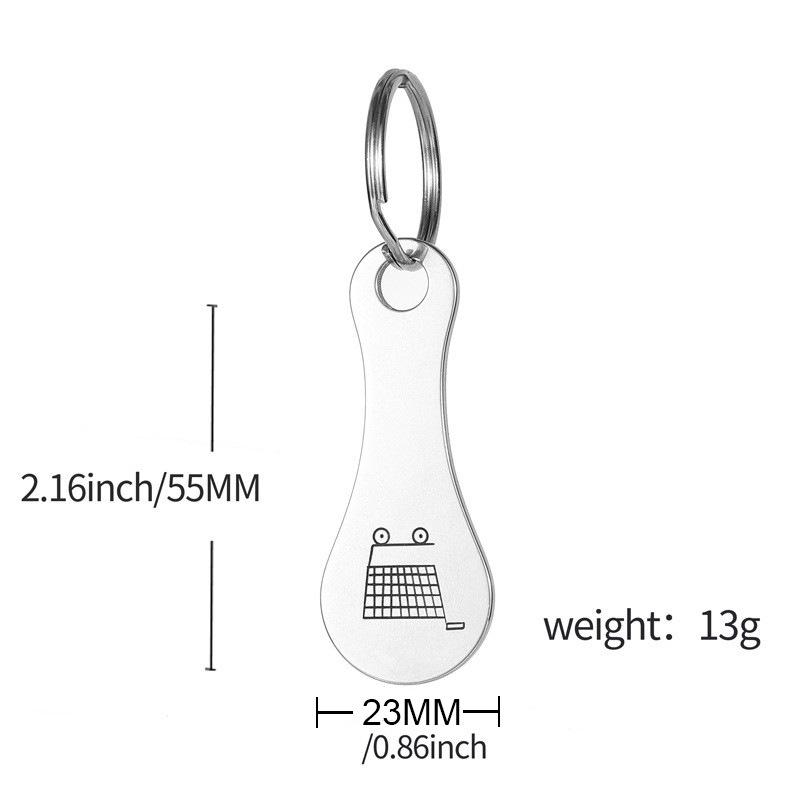 European & American Creative Keychain Accessory: Supermarket Token Tag Stainless Steel Pendant