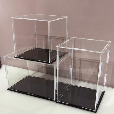 Caixa de Exibição de Acrílico Transparente à Prova de Poeira Colecionáveis Montável Vitrine Carro de Brinquedo Mini Figuras Organizador de Armazenamento de Modelos Caixa Surpresa