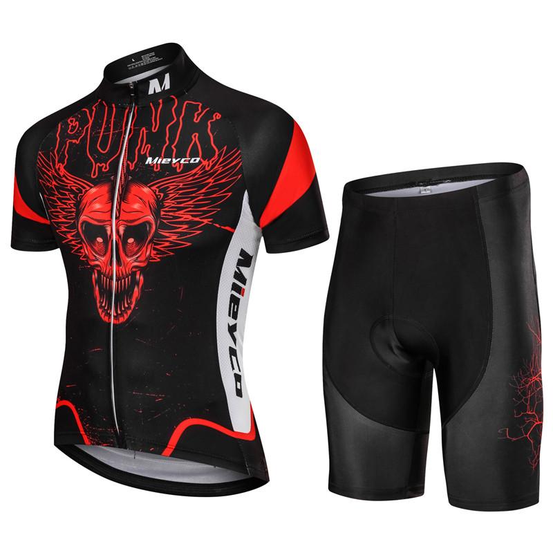 Mieyco-Black Skull Design Uniforms for Men, MTB Clothing, Clothing for Men Short Sleeve 2026 Summer Breathable Outdoor Sports Cycling Suit Set