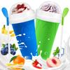 Kubek na slushy DIY Magiczny kubek do robienia slushy Przenośny kubek na soki mleko i lody Podwójna warstwa Silikon z pokrywką i słomką