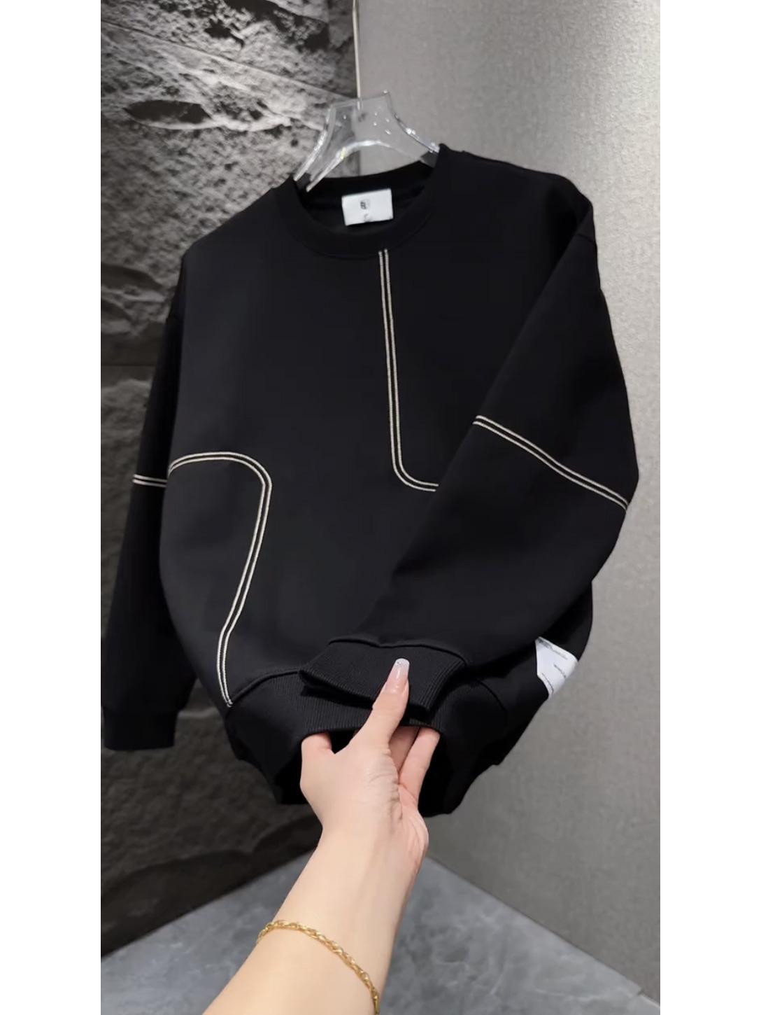 Men s Autumn & Winter Casual Cotton Pullover Sweatshirt - Long Sleeve, Round Neck XL
