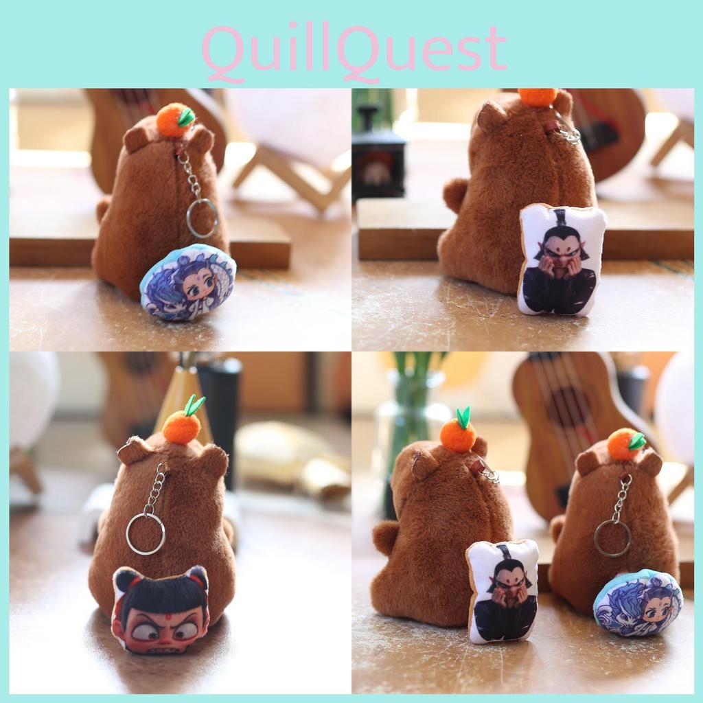 Capybara Plush Aobing Toy Keychain With Wagging Tail Soft Pp Cotton Decor Bag