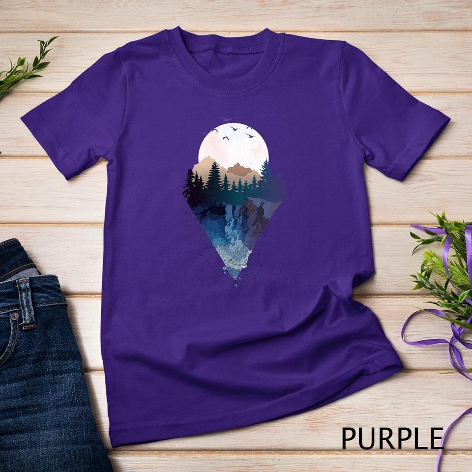 Funny Geometric Mountain Abstract Geometry Outdoor Gifts T-Shirt Unisex T-shirt 8 S