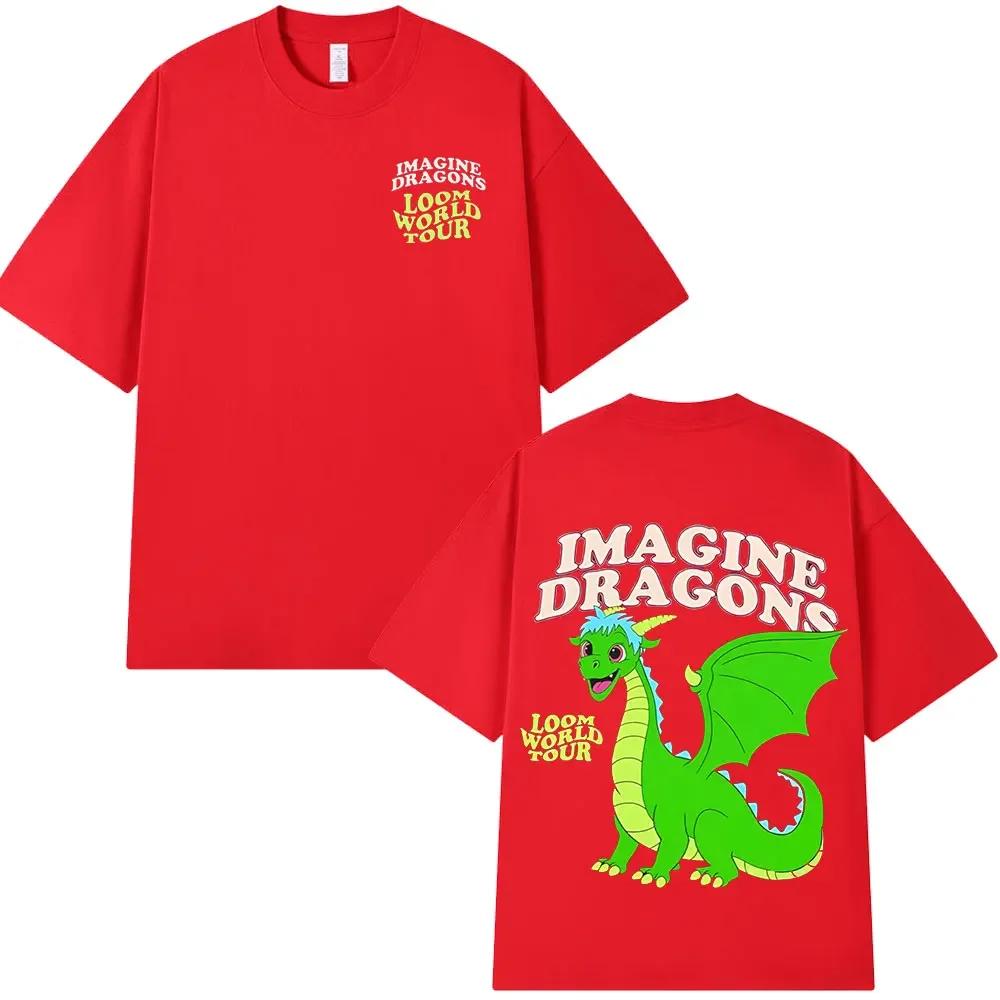 Dragon Loom World Tour 2025T T-shirt Rock Band Cartoon Dragon T-shirt Men's high quality fashion cotton short sleeve T-shirt