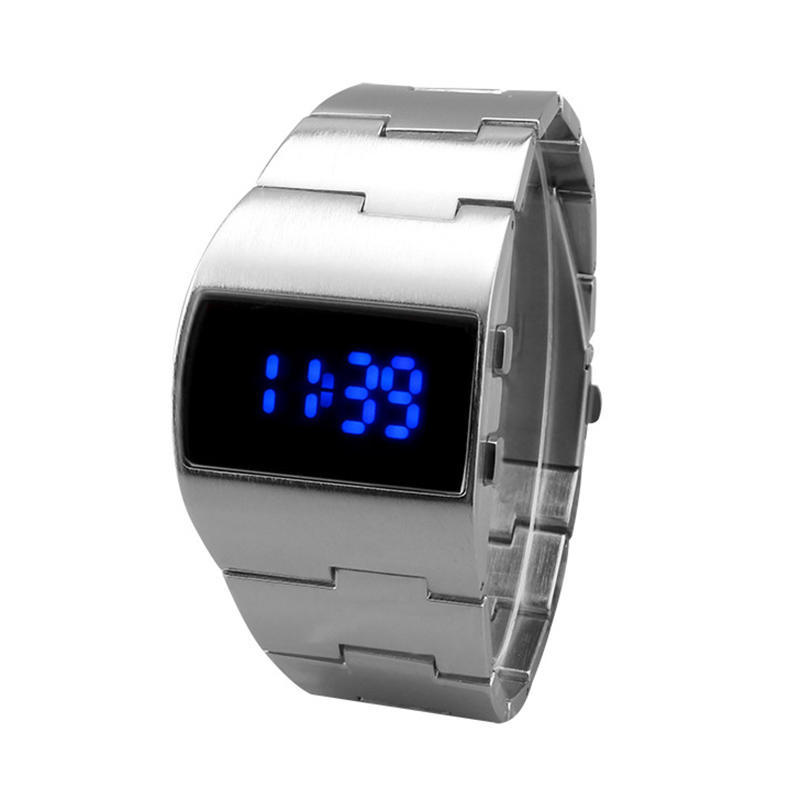 Fashion Wrist Watch Men Military Waterproof LED Watch Stainless Steel Digital Watches