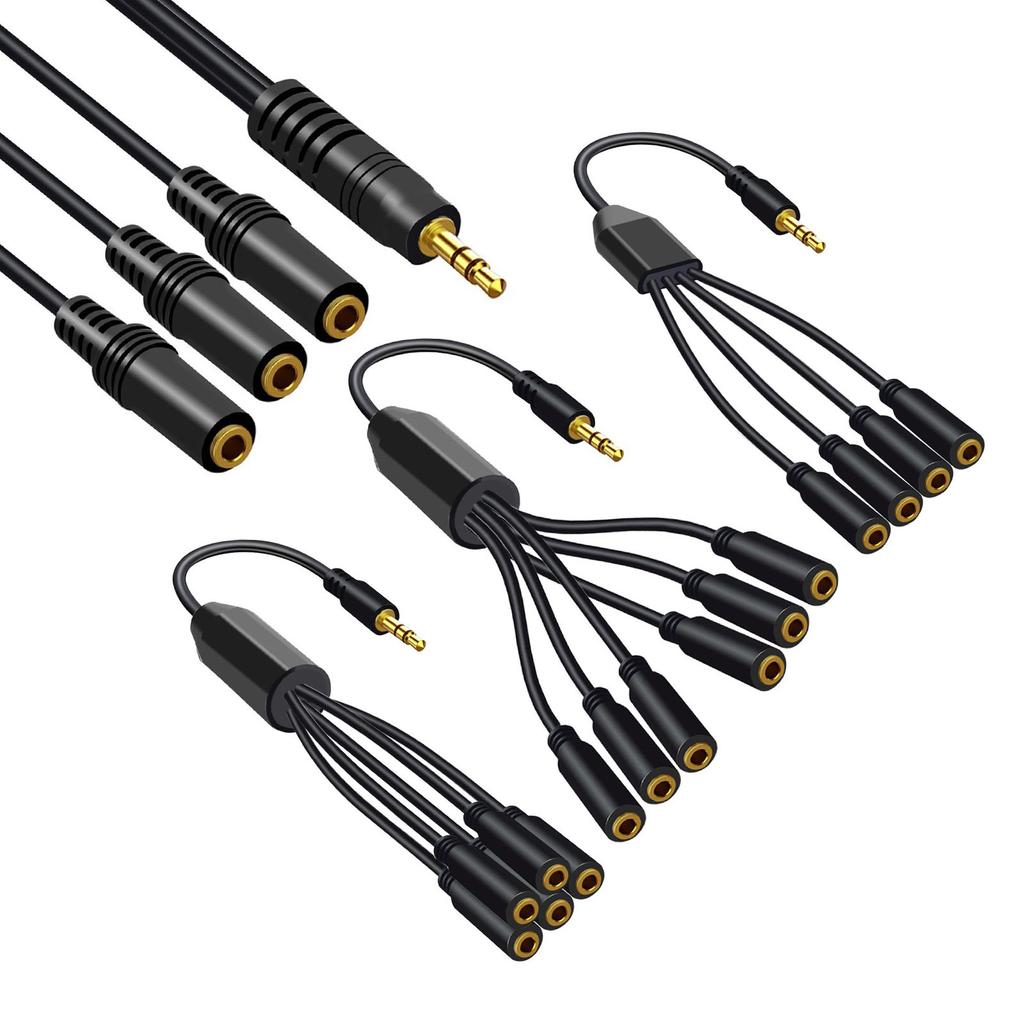 3/4/5/6 Way 3.5mm AUX Cable 1 Male To Multiple Female Connectors Extension Cord AUX Wire Line for R Headphones