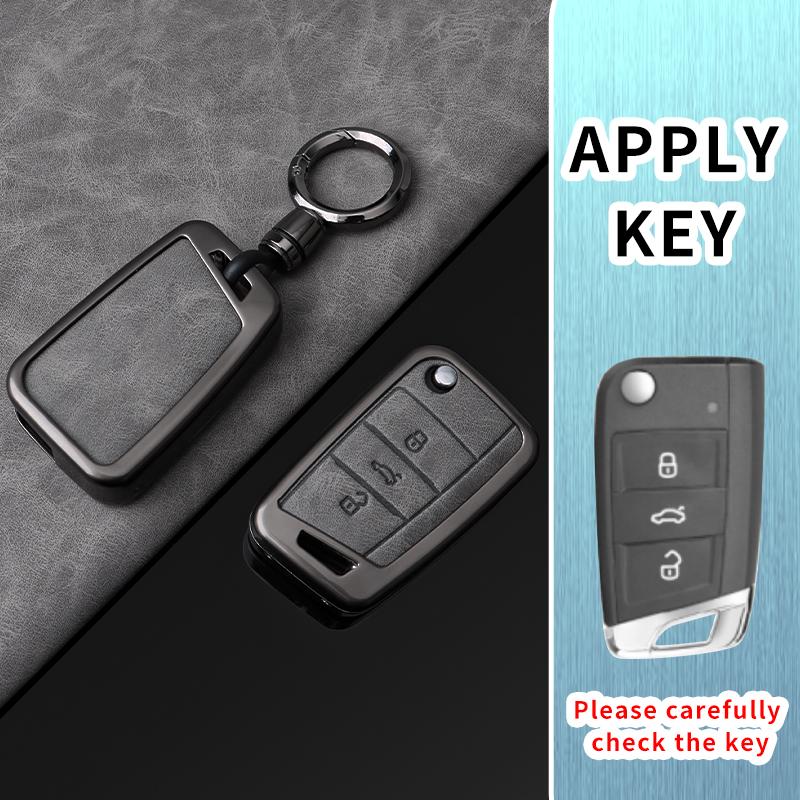 Alloy Auto Key Fob Cover Fit For Volkswagen Vw Polo Golf 7 Mk7 Passat Tiguan Seat Leon Ateca Skoda Octavia Kodiaq Karoq Auto Auto Accessories