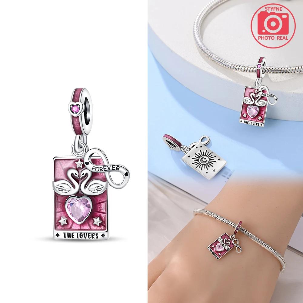 New Copper Colors Tarot Card Lover Pendants Fits Copper Colors Genuine Bracelet DoItYourself Birthday Jewellery Gifts