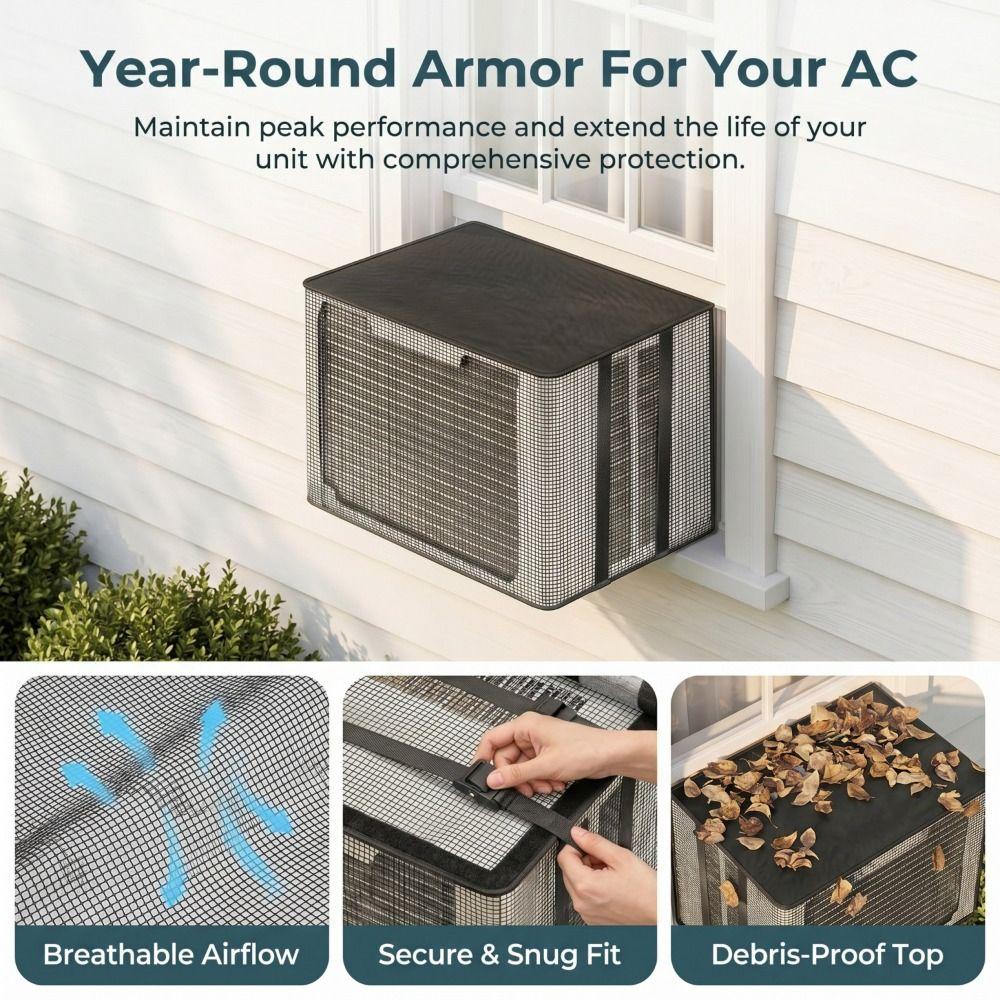 Mesh Mesh Window AC Cover Waterproof Rainproof Cover Outdoor Air Conditioning Cover Outdoor Use