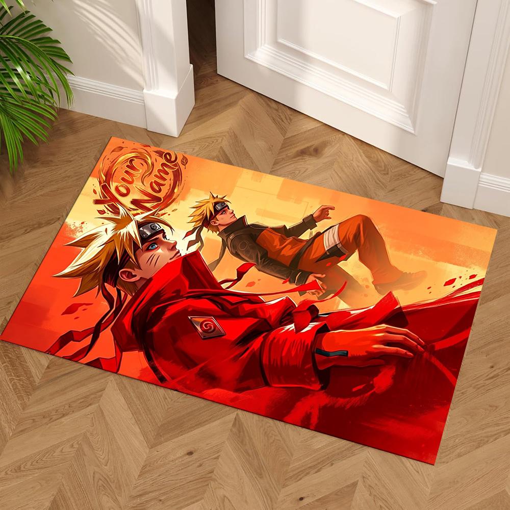 Naruto Character Personalized Name Floor Rug Office Rug Design for Playrooms Dining Room Dormitory Bedrooms Antislip Carpet Decorate Offices
