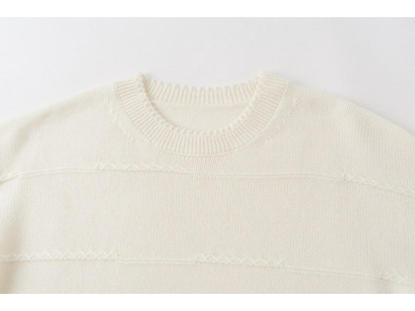 Minimalist Round Neck Tassel Hand-Knitted 2-Ply Cashmere Pullover Sweater