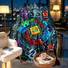 Geometry Dash Print Blanket - Soft & Comfortable, for Bedroom, Travel, Sofa, Home Decoration - Birthday Christmas Gift for Friend