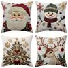 Christmas Pillows: Santa, Snowman, Tree & Deer - Festive Decor for Your Home Sofa Cushion Cover New Year Home Room Decoration