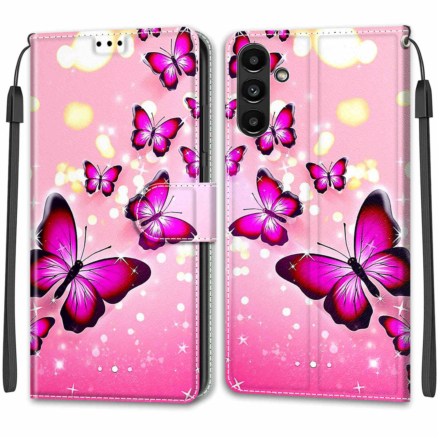 

Роскошный окрашенный кожаный чехол-кошелек в стиле книги, защитный чехол для Samsung Galaxy A36 A26 A16 A55 A35 A25 A24 A15 A05 A54 A14 A04S Samsung A51 A71 A40 Samsung A04S/A13 5G