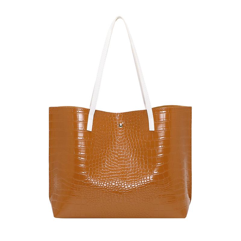 2023 Korean Style Trendy Crocodile Pattern Large Capacity Tote Bag for Women