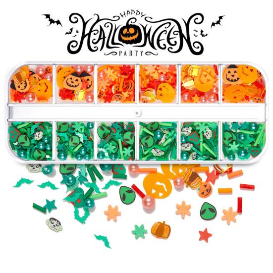 1 Box Nail Sequins Ultra-Thin Bright Color Shiny Visual Effect Enhance Atmosphere Soft Clay Halloween Themed Manicure Ornament Nail Sequins