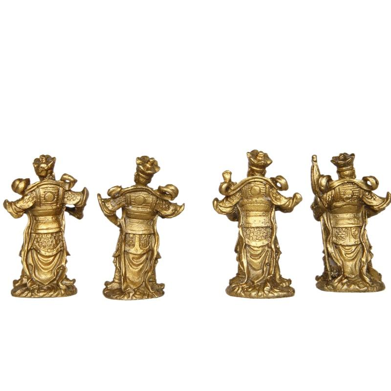 4pc/set Fengshui  Copper Chinese The Four Heavenly Kings Statue Home Buddha Hall Buddha Decor Home Decoration Accessories
