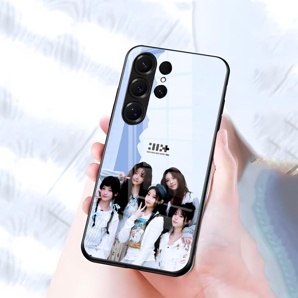 

Чехол для телефона KPOP I-ILLIT для Samsung S26 S25 S24 FE S23 S22 S21 Plus S20 Ultra Note20Ultra Черная стеклянная крышка Galaxy S25